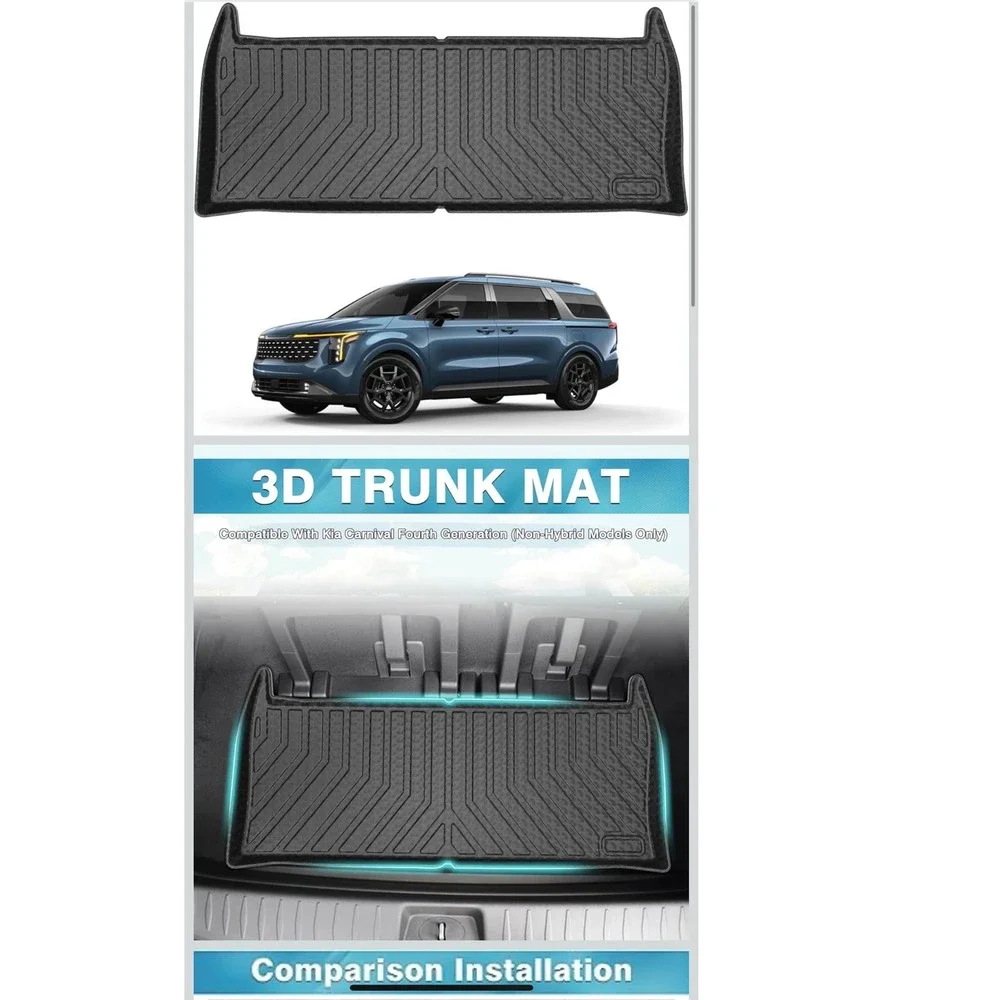 Rear Trunk Cargo Liner for Kia Carnival 2022-2025 3D All Weather Floor Mat